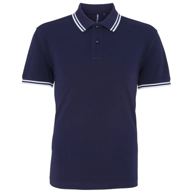 Asquith & Fox Mens Classic Fit Tipped Polo Shirt (Navy/ White)