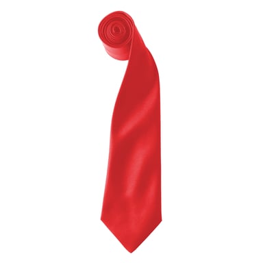 Premier Colours Mens Satin Clip Tie (Pack of 2) (Strawberry Red)