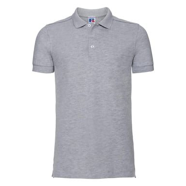 Russell Mens Stretch Short Sleeve Polo Shirt (Light Oxford)