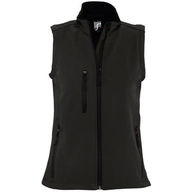 SOLS Womens/Ladies Rallye Soft Shell Bodywarmer Jacket (Black)