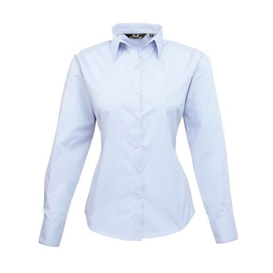 Premier Womens/Ladies Long-Sleeved Shirt (Light Blue)
