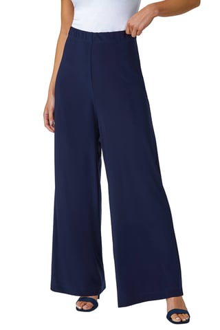 Petite Wide Leg Stretch Trousers Jersey Palazzo Pants