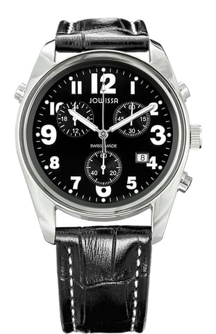 Jowissa: reloj negro ginebra para hombre