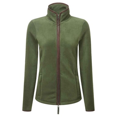Premier Womens/Ladies Artisan Contrast Trim Fleece Jacket (Moss Green/Brown)