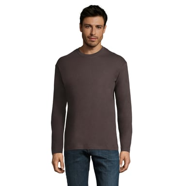 SOLS Mens Monarch Long-Sleeved T-Shirt (Dark Grey Solid)