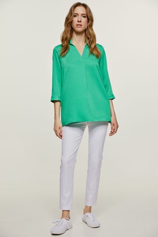 Green V Neck Top
