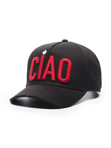Gorra Dsquared2 Ciao con logo bordado negro