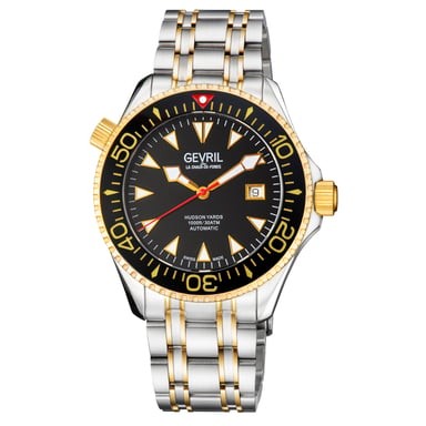 Gevril Hudson Yards 48802 Reloj automático suizo de dos tonos con 3 manecillas, reloj Sellita SW200 con fecha luminosa para hombre