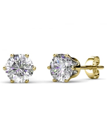 Pendientes Avril con Piedra de Nacimiento - Oro y Cristal