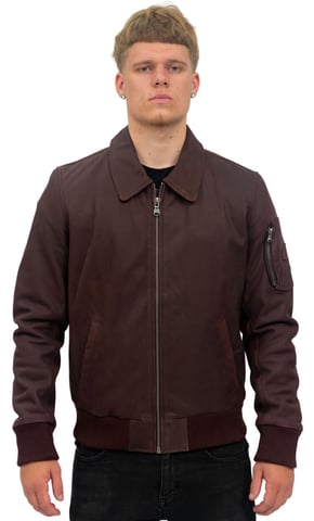 Cazadora bomber de piel de vaca A2 para hombre - Oslo