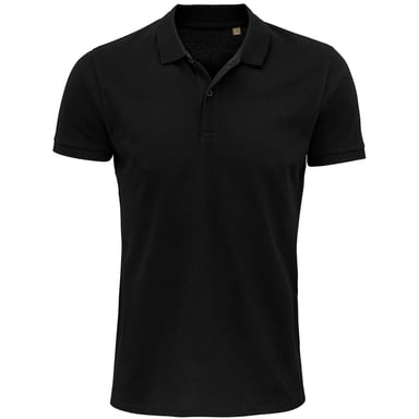 SOLS Mens Planet Pique Organic Polo Shirt (Black)