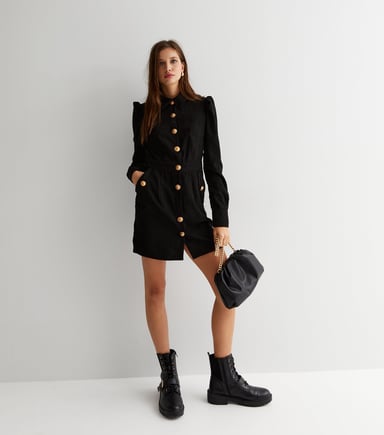 Corduroy Mini Shirt Dress