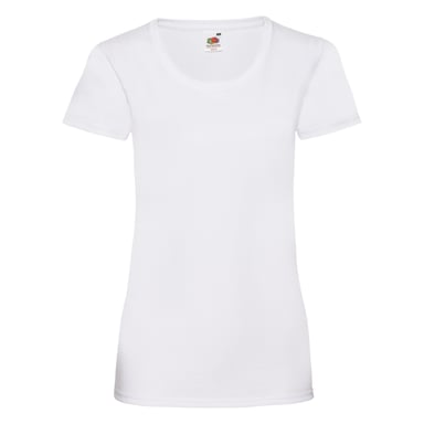 Fruit Of The Loom Ladies/Womens Lady-Fit Valueweight Short Sleeve T-Shirt (Pack of 5) (White)