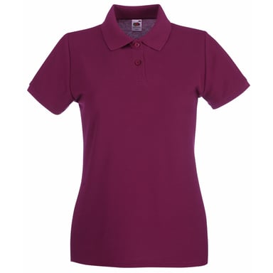 Fruit Of The Loom Ladies Lady-Fit Premium Short Sleeve Polo Shirt (Burgundy)