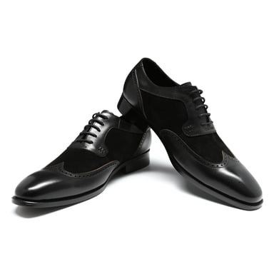 Men's shoe with classic decorative stitching Business shoes Smooth leather Low shoes Black
