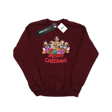 Disney Womens/Ladies Mickey Mouse And Friends Christmas Sweatshirt (Burgundy)