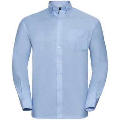 Russell Collection Ladies/Womens Long Sleeve Easy Care Oxford Shirt (Oxford Blue)