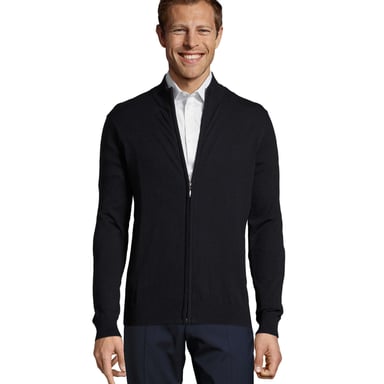 SOLS Mens Gordon Knitted Zipped Cardigan (Navy)