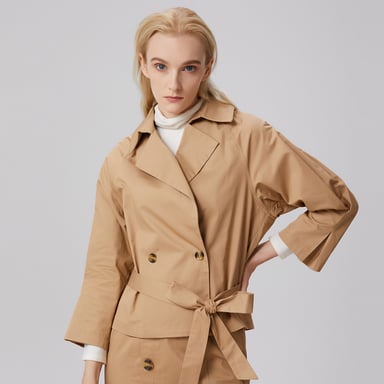 Double breasted coton trench-jacket