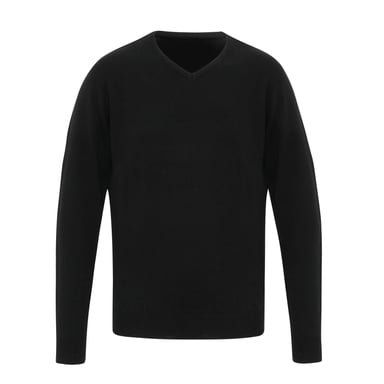 Premier Mens Essential Acrylic V-Neck Sweater (Black)