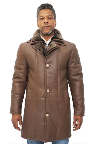 Abrigo de piel de oveja cálida para hombre - Florence