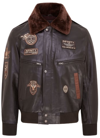 Chaqueta bomber de cuero marrón para hombre de la Fuerza Aérea de EE. UU. - Lieksa
