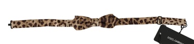 Pajarita ajustable con estampado de leopardo de seda