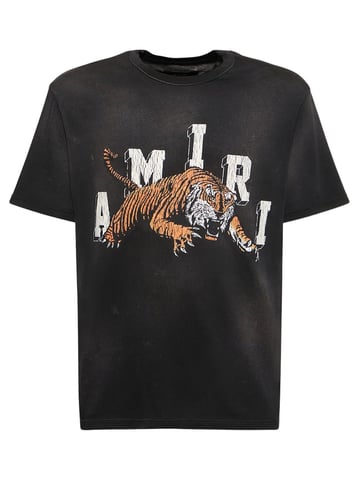 Camiseta Amiri Vintage Tiger Logo de color negro