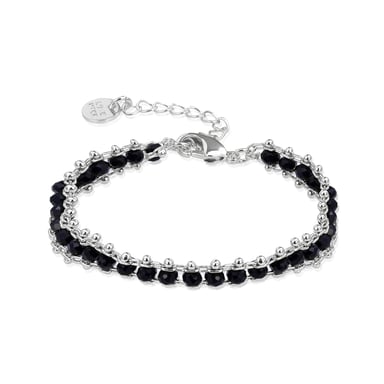 Pulsera Luxenter  de Plata de Ley 925 con Cristal Negro acabada en rodio - Lailai