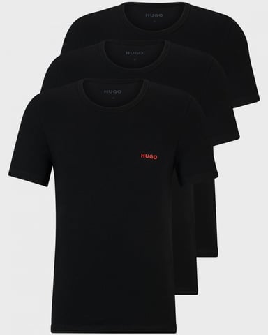 HUGO Mens Three-Pack of Underwear T-Shirts in Cotton with Logos NOS
