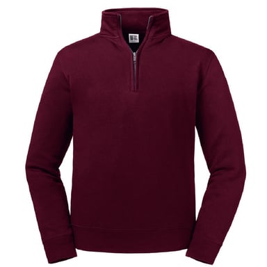 Russell Mens Authentic Quarter Zip Sweatshirt (Burgundy)