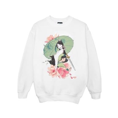 Disney Girls Mulan Magnolia Collage Sweatshirt (White)
