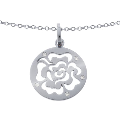 Orphelia 'Fiore' Women's 925 Sterling Silver Chain with Pendant - Silver ZH-7079