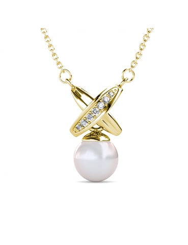 Colgantes Chris Pearl - Oro y Cristal