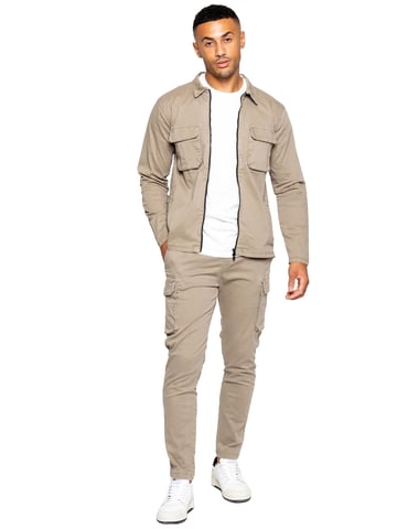 Enzo | Conjunto de chándal Cargo para Hombre - Beige