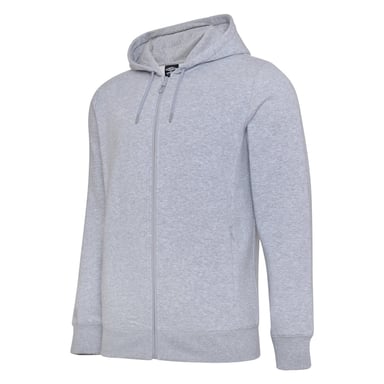 Umbro Mens Club Leisure Full Zip Hoodie (Grey Marl/White)