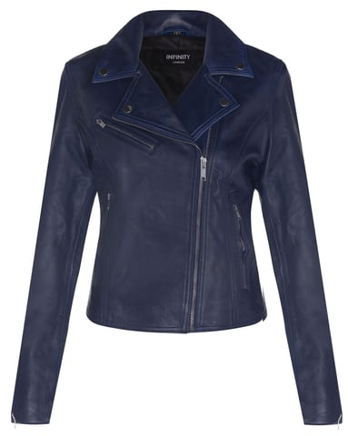 Chaqueta de motociclista clásica de cuero Brando para mujer - Loughton