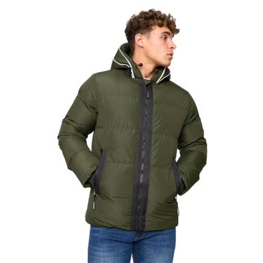 Crosshatch Mens Sandbox Hooded Jacket (Olive)