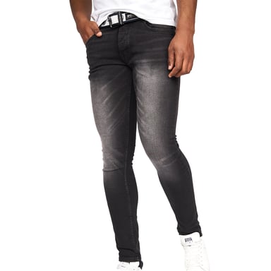 Crosshatch Mens Barbeck Slim Jeans (Black Wash)