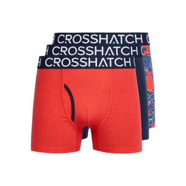 Crosshatch Mens Lynol Boxer Shorts (Pack of 3) (Red)