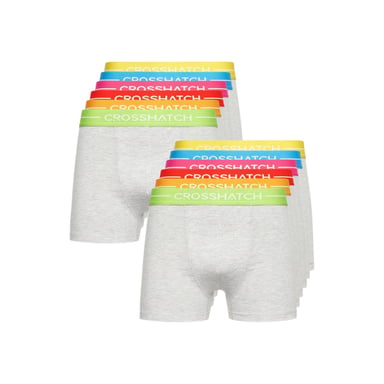 Crosshatch Mens Astral Boxer Shorts (Pack of 12) (Grey Marl)