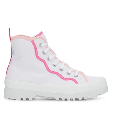 Superga Womens/Ladies 2341 Alpina Curly Bindings Ankle Boots (White/Pink)
