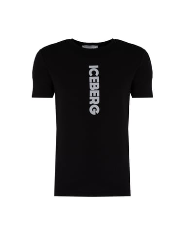 Iceberg T-Shirt C-Neck del hombre negro