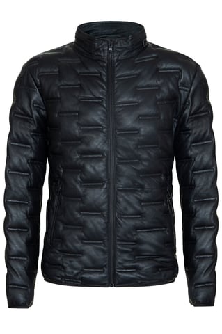 Chaqueta de cuero acolchada estilo bomber para hombre - Recife