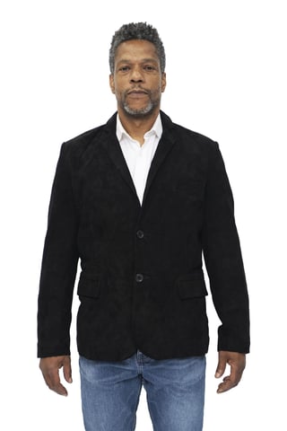 Chaqueta estilo blazer italiana de ante de cabra entallada para hombre - Alexandria