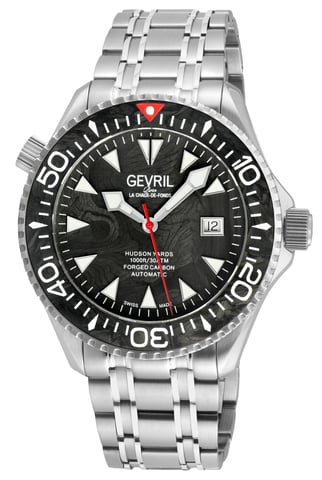 Reloj automático suizo Gevril para hombres Hudson Yards en gris oscuro