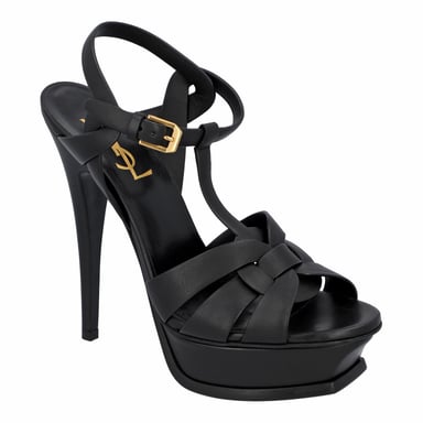 Saint Laurent Tribute Platform Sandals Black