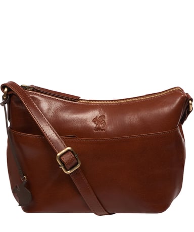 Merrill' Conker Brown Leather Cross Body Bag
