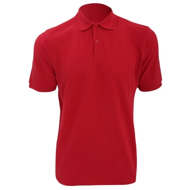 Russell Mens Ripple Collar & Cuff Short Sleeve Polo Shirt (Bright Red)
