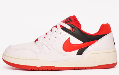 Zapatillas Nike Full Force Lo Con Detalle Rojo Y Blanco